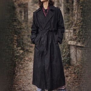 Women’s Vintage 80’s Black Forecaster of Boston Double Breasted Trench Coat